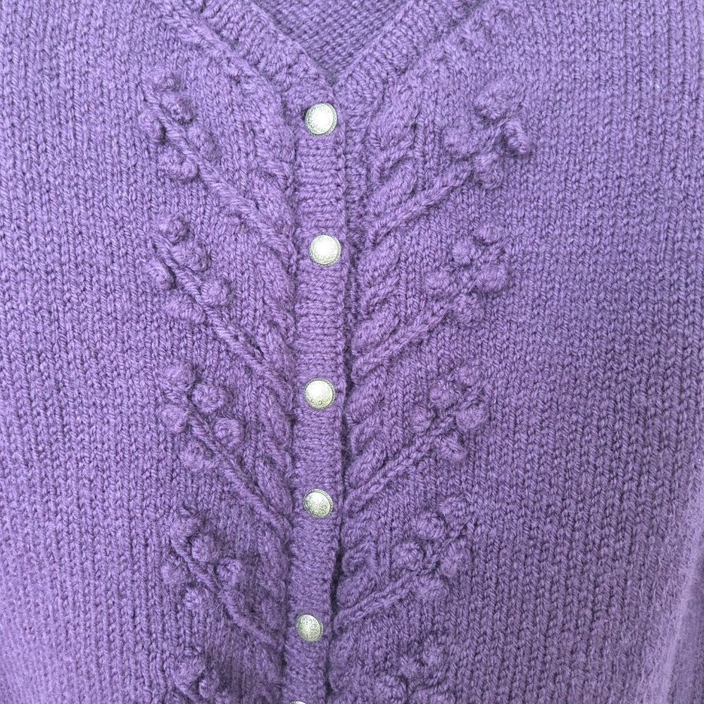 VTG Hand-Knit Style Bobble Sweater Chunky Artisanal Cottage Core Women M - Picture 2 of 6